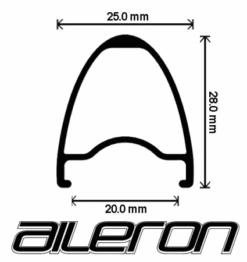 AVT Works Velocity CX Gravel Wheelset 20 AVT Works Velocity CX Gravel Wheelset -Bicycle Component Shop Aileron Cross Section